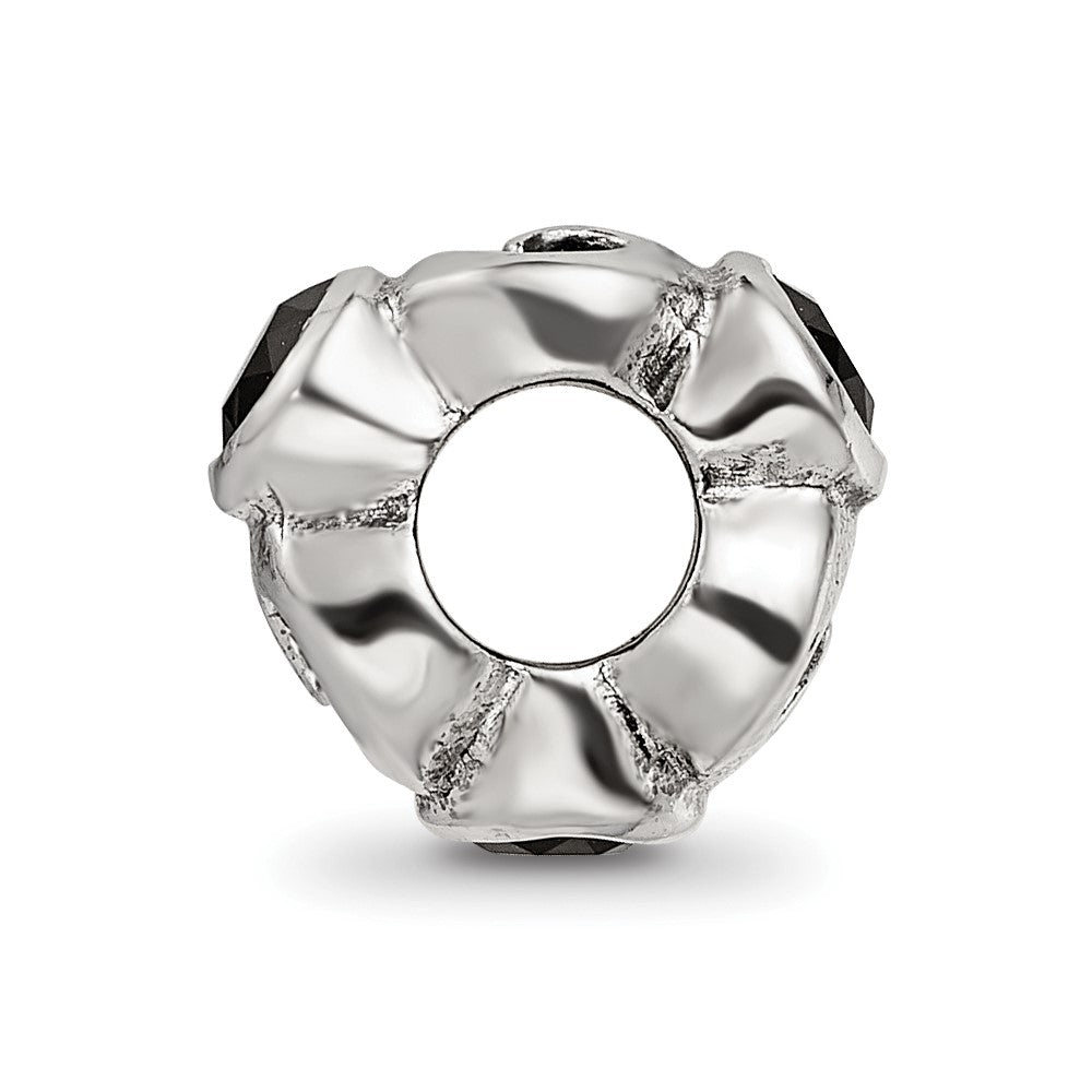 Sterlingsilber Reflections Schwarz Zirkonia Perle