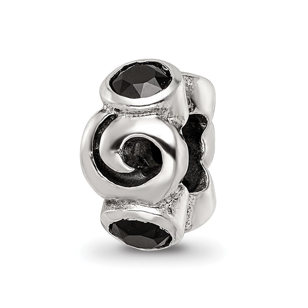 Sterlingsilber Reflections Schwarz Zirkonia Perle