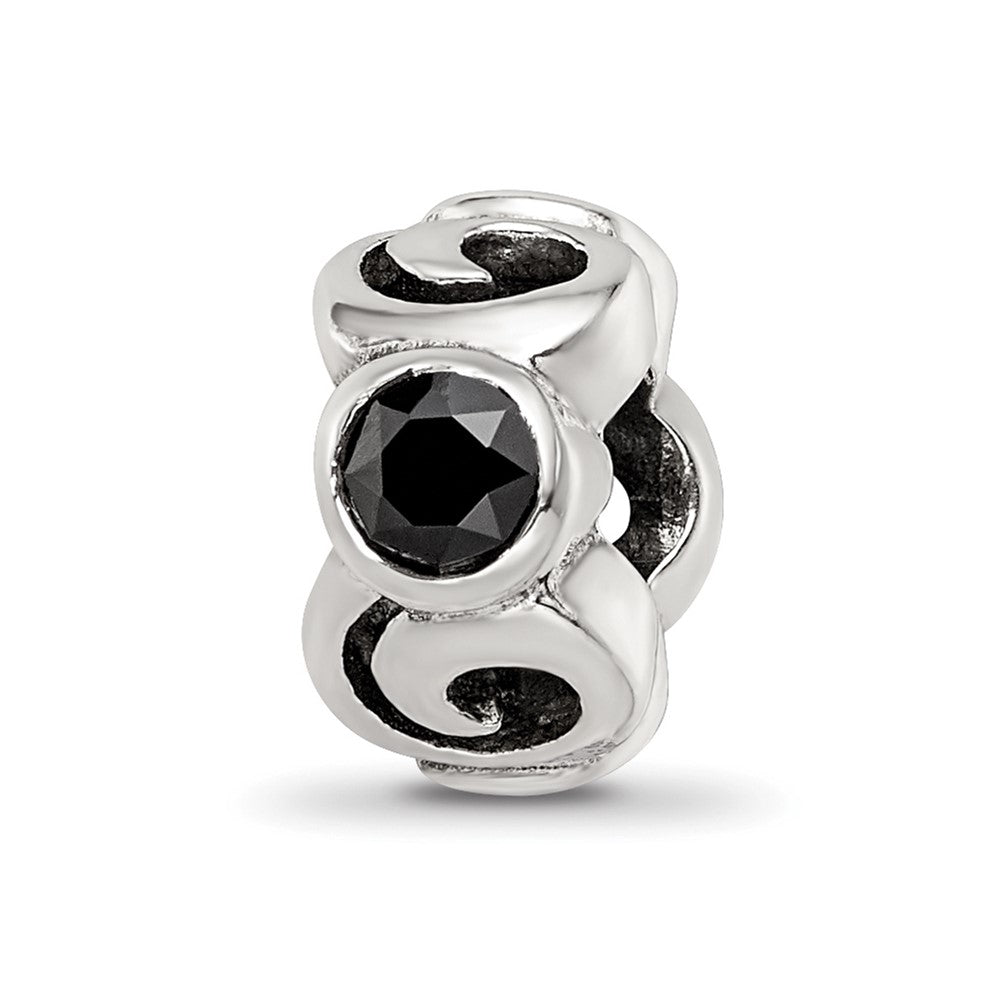 Sterlingsilber Reflections Schwarz Zirkonia Perle