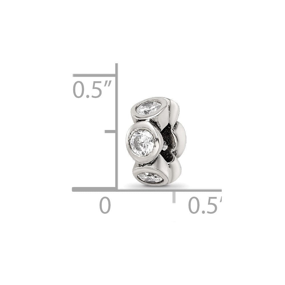 Sterlingsilber Reflections Zirkonia Perle