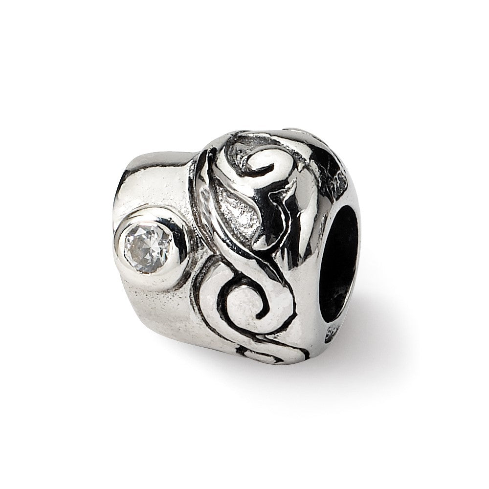 Sterlingsilber Reflections Zirkonia Perle