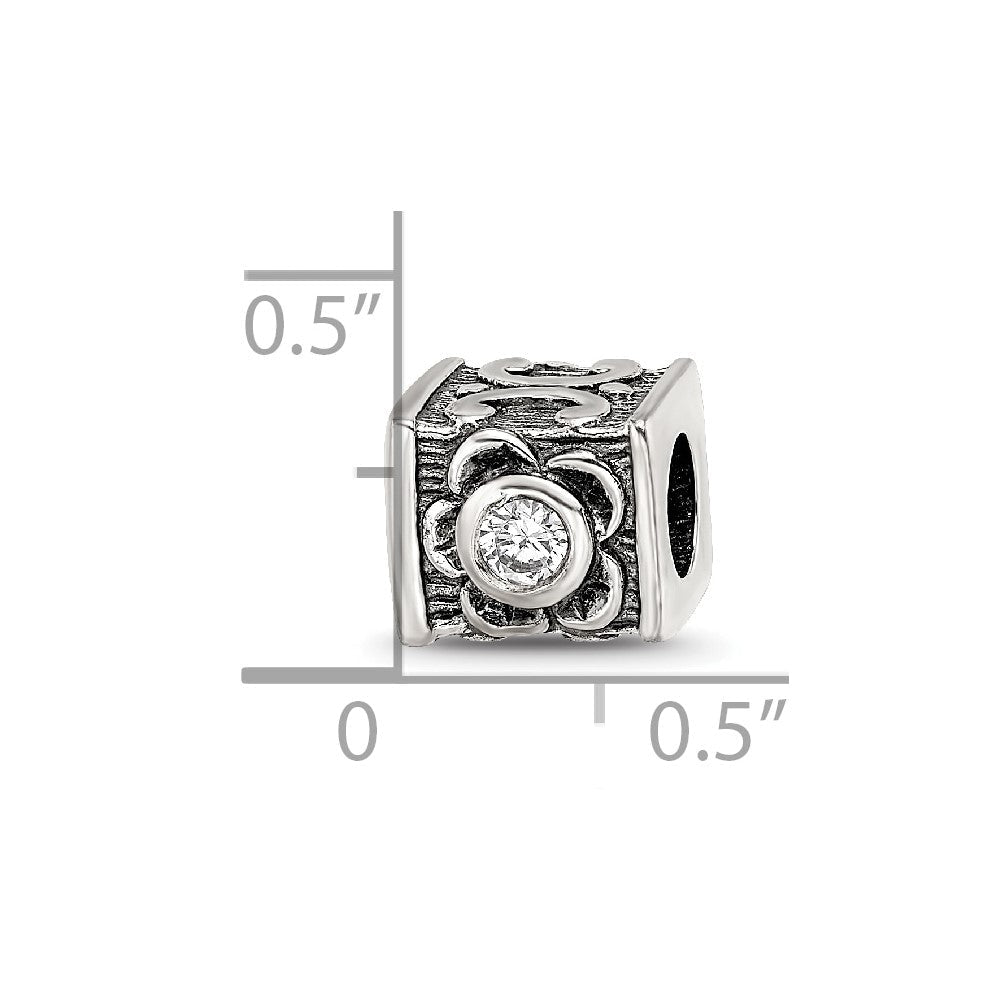 Sterlingsilber Reflections Zirkonia Perle