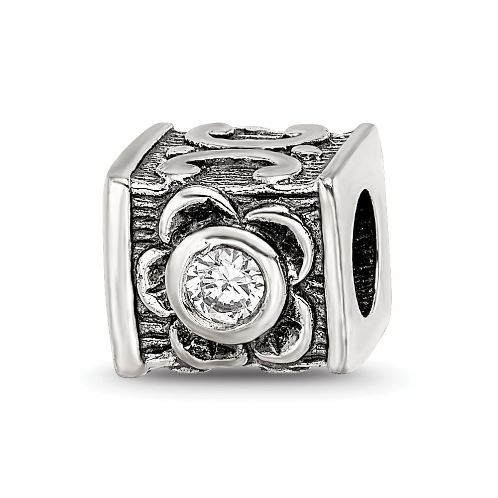 Sterlingsilber Reflections Zirkonia Perle