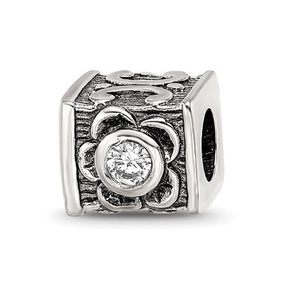 Sterlingsilber Reflections Zirkonia Perle