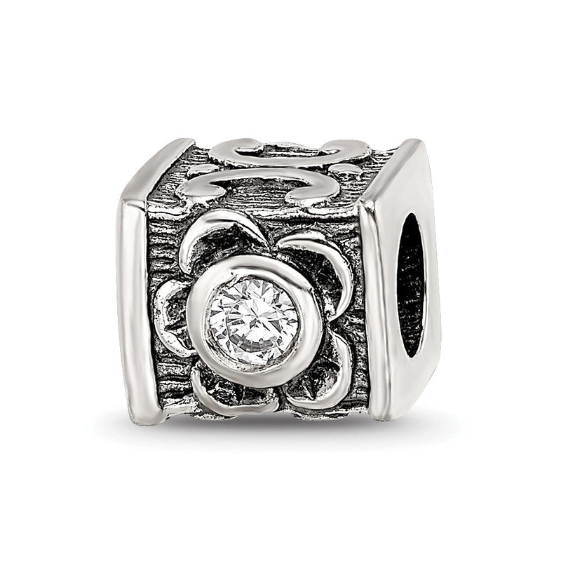 Sterlingsilber Reflections Zirkonia Perle