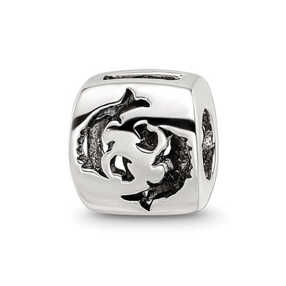 Sterlingsilber Reflections Pisces Tierkreis Antikisiert Perle