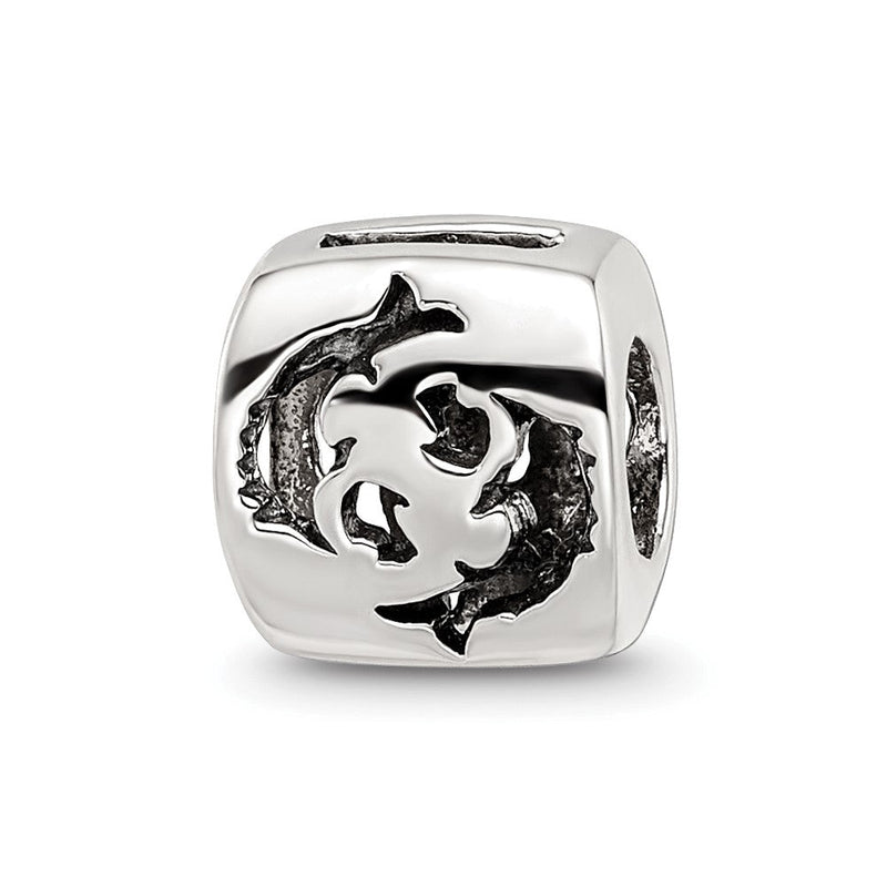 Sterlingsilber Reflections Pisces Tierkreis Antikisiert Perle