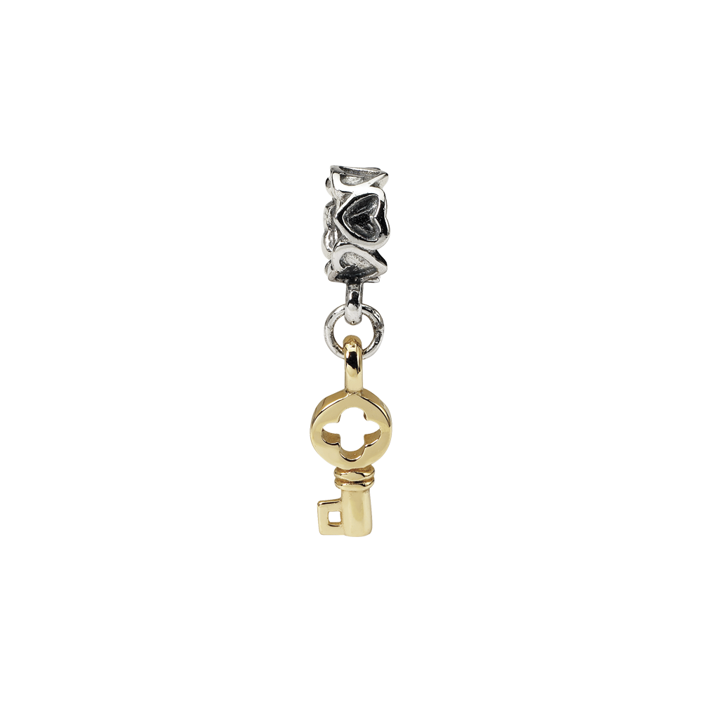 Ss/vergoldet Sterlingsilber & 14K Reflections Key Hängend Perle