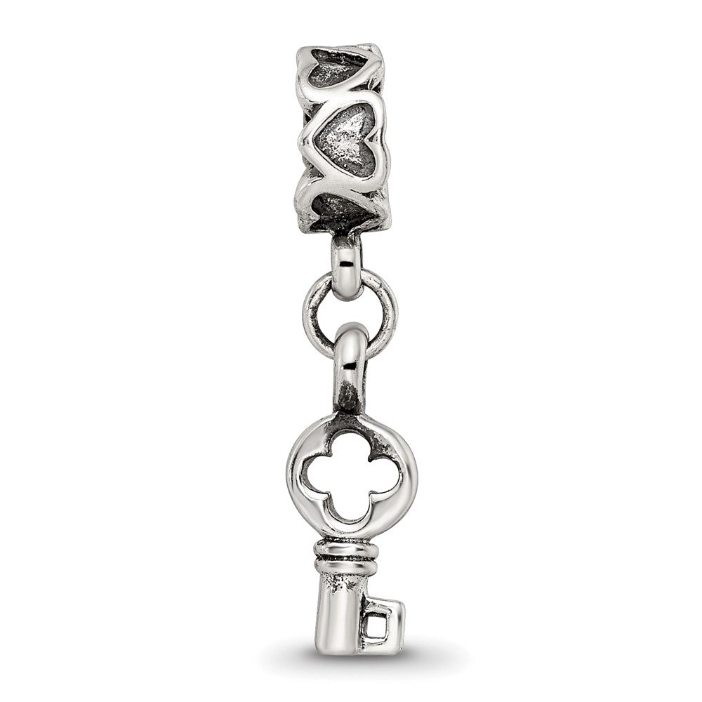 Sterlingsilber Reflections Key Hängend mit Herzen Perle