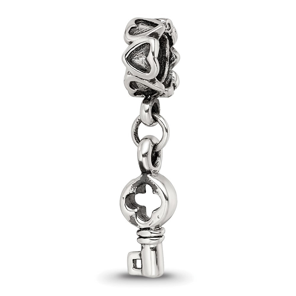 Sterlingsilber Reflections Key Hängend mit Herzen Perle