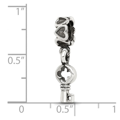 Sterlingsilber Reflections Key Hängend mit Herzen Perle