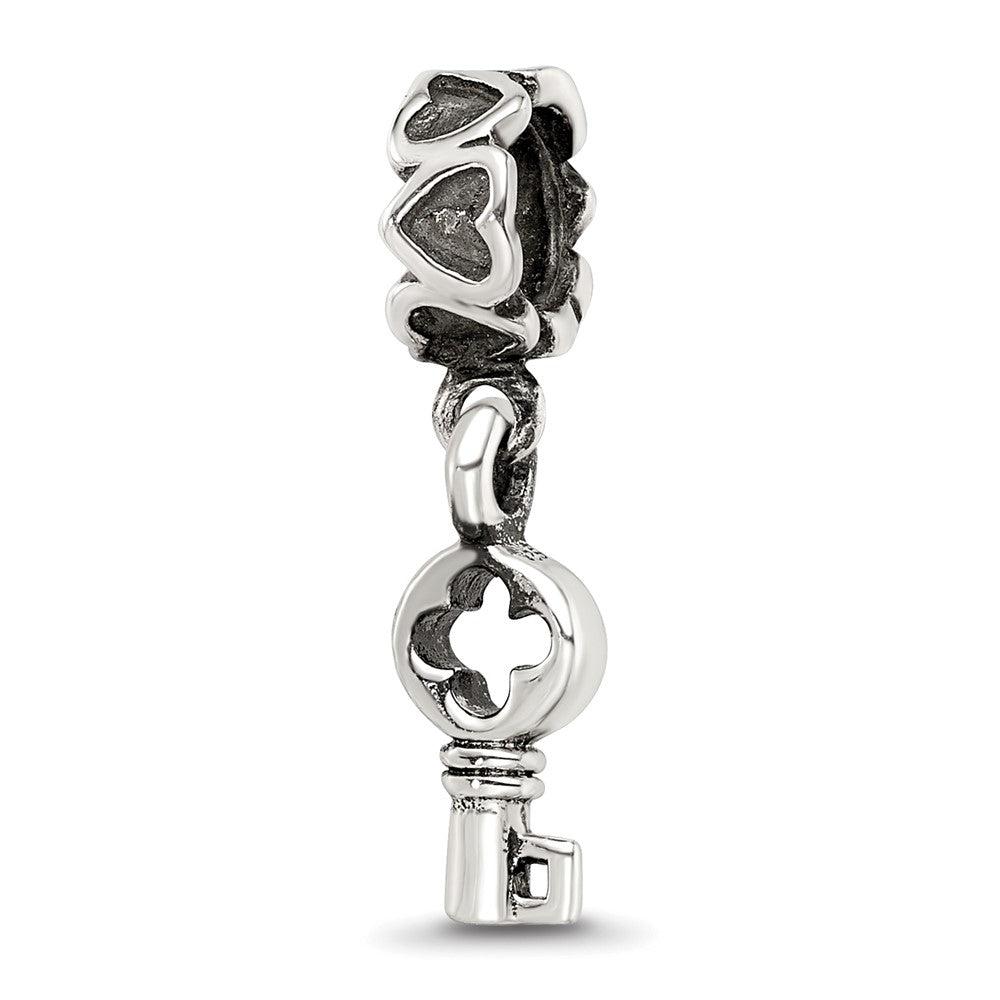 Sterlingsilber Reflections Key Hängend mit Herzen Perle