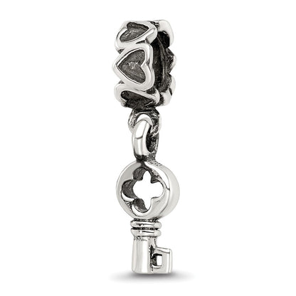 Sterlingsilber Reflections Key Hängend mit Herzen Perle