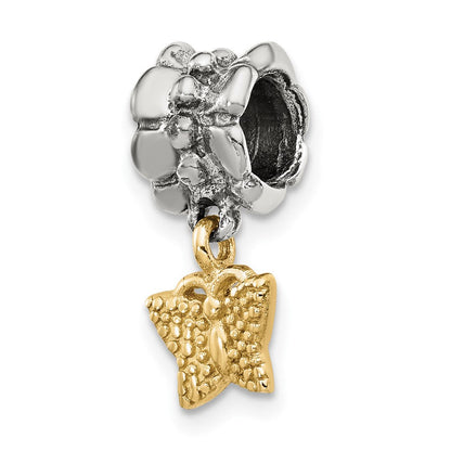 Ss/vergoldet Sterlingsilber & 14K Reflections Schmetterling Hängend Perle