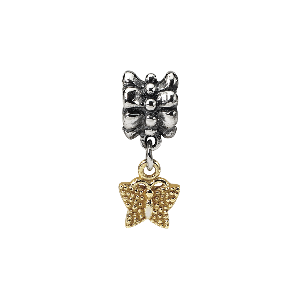 Ss/vergoldet Sterlingsilber & 14K Reflections Schmetterling Hängend Perle