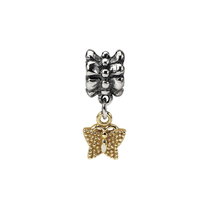 Ss/vergoldet Sterlingsilber & 14K Reflections Schmetterling Hängend Perle