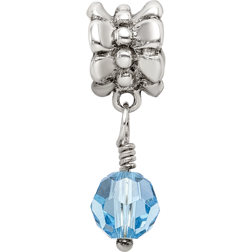 Sterlingsilber Reflections Blau Preciosa Kristall Hängend Perle
