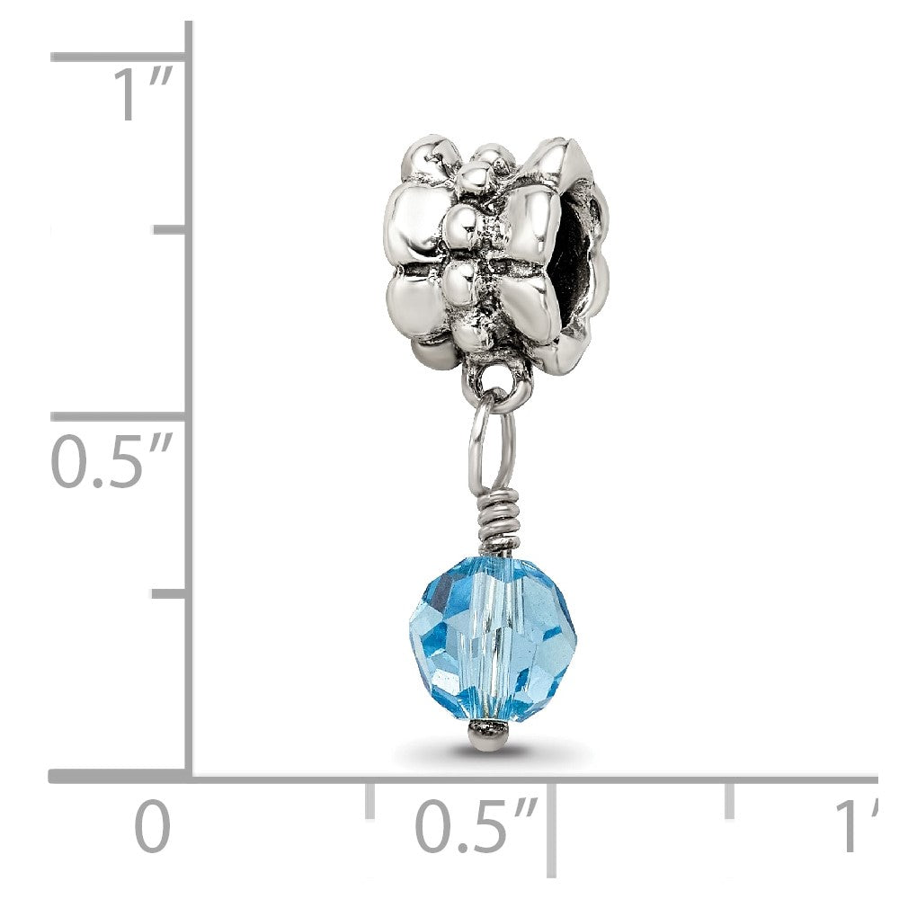 Sterlingsilber Reflections Blau Preciosa Kristall Hängend Perle