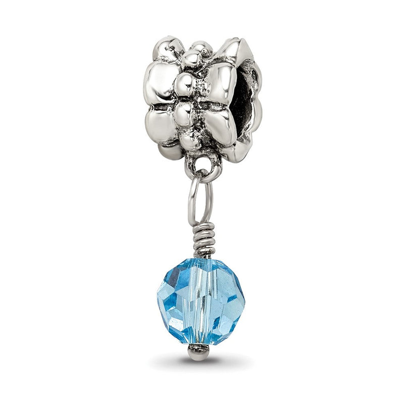 Sterlingsilber Reflections Blau Preciosa Kristall Hängend Perle