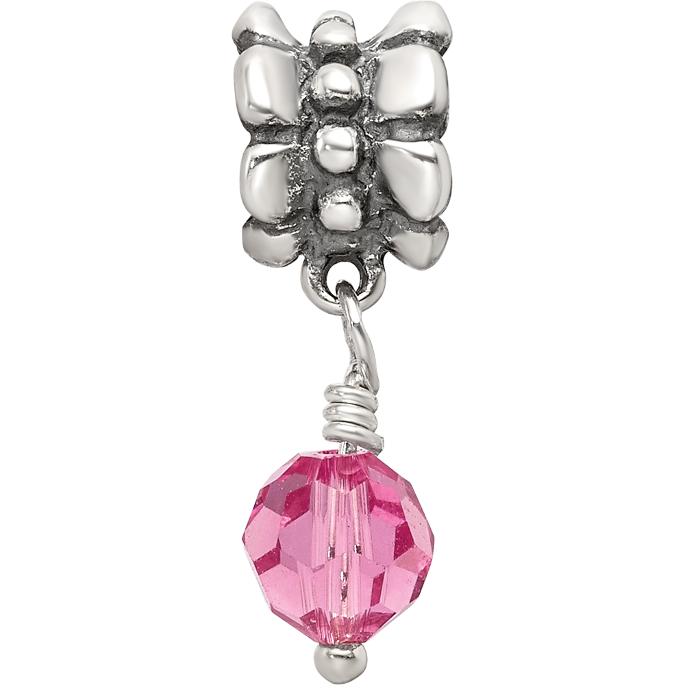 Sterlingsilber Reflections Rosa Preciosa Kristall Hängend Perle