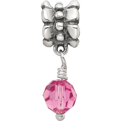 Sterlingsilber Reflections Rosa Preciosa Kristall Hängend Perle