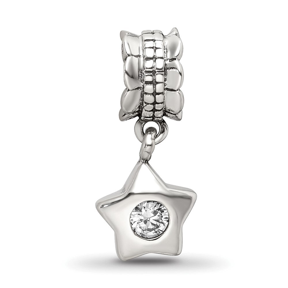 Sterlingsilber Reflections Zirkonia Stern Hängend Perle