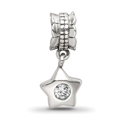 Sterlingsilber Reflections Zirkonia Stern Hängend Perle