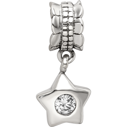 Sterlingsilber Reflections Zirkonia Stern Hängend Perle