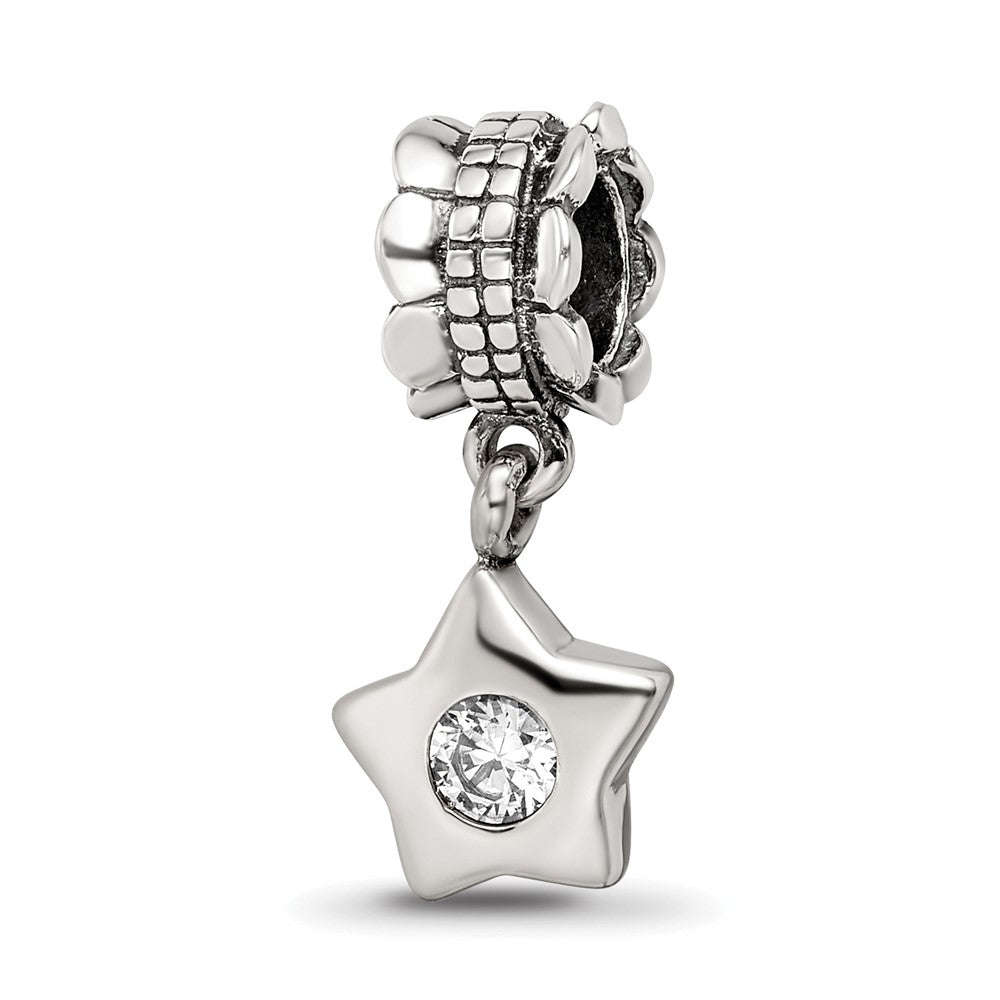 Sterlingsilber Reflections Zirkonia Stern Hängend Perle