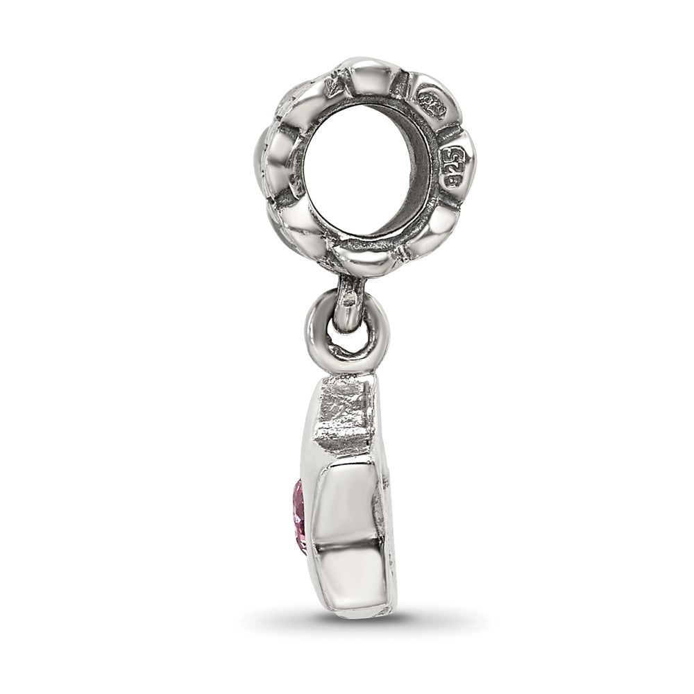 Sterlingsilber Reflections Rosa Zirkonia Stern Hängend Perle