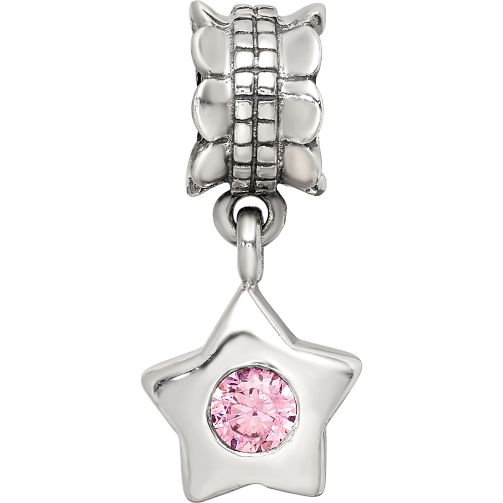 Sterlingsilber Reflections Rosa Zirkonia Stern Hängend Perle