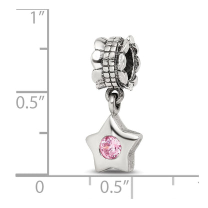 Sterlingsilber Reflections Rosa Zirkonia Stern Hängend Perle