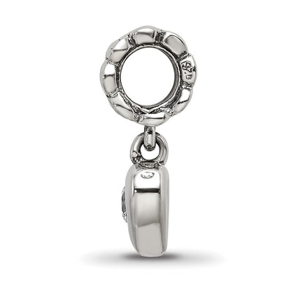 Sterlingsilber Reflections Zirkonia Herz Hängend Perle