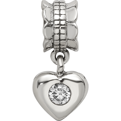 Sterlingsilber Reflections Zirkonia Herz Hängend Perle
