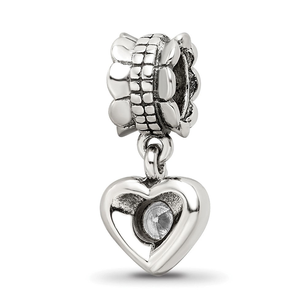 Sterlingsilber Reflections Zirkonia Herz Hängend Perle