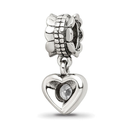 Sterlingsilber Reflections Zirkonia Herz Hängend Perle