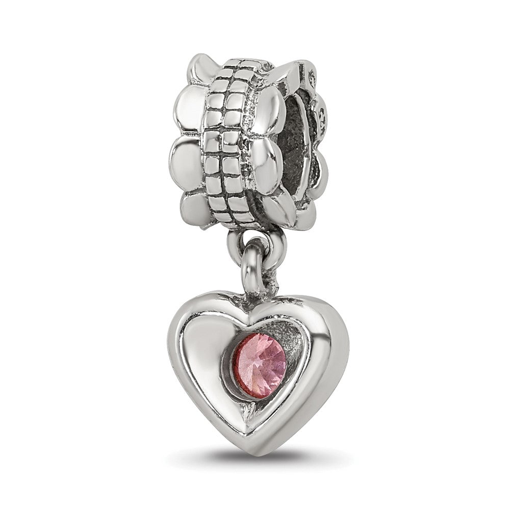Sterlingsilber Reflections Rosa Zirkonia Herz Hängend Perle