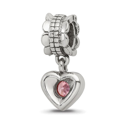 Sterlingsilber Reflections Rosa Zirkonia Herz Hängend Perle