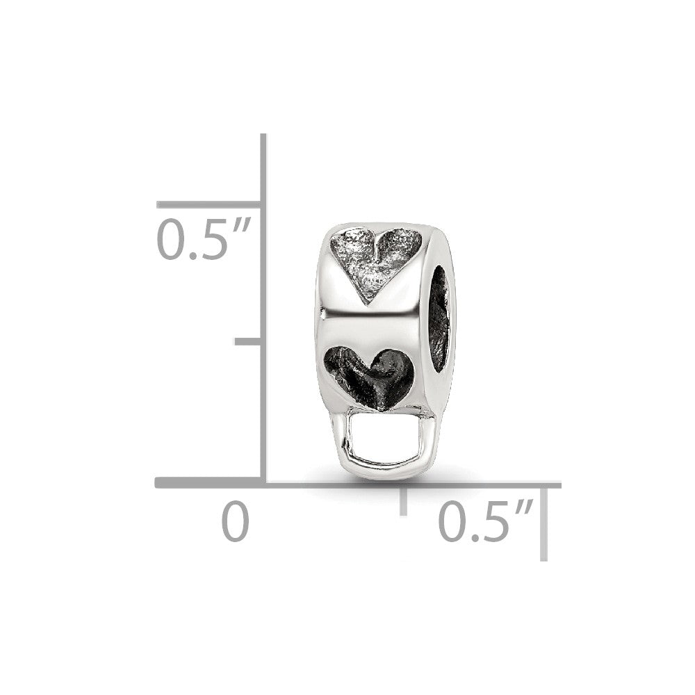 Sterlingsilber Reflections Herz mit Loop For Click-on Perle