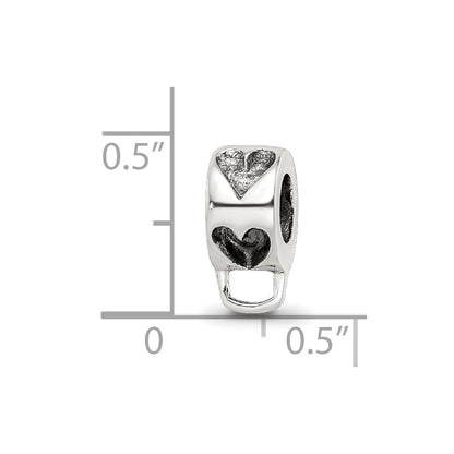 Sterlingsilber Reflections Herz mit Loop For Click-on Perle