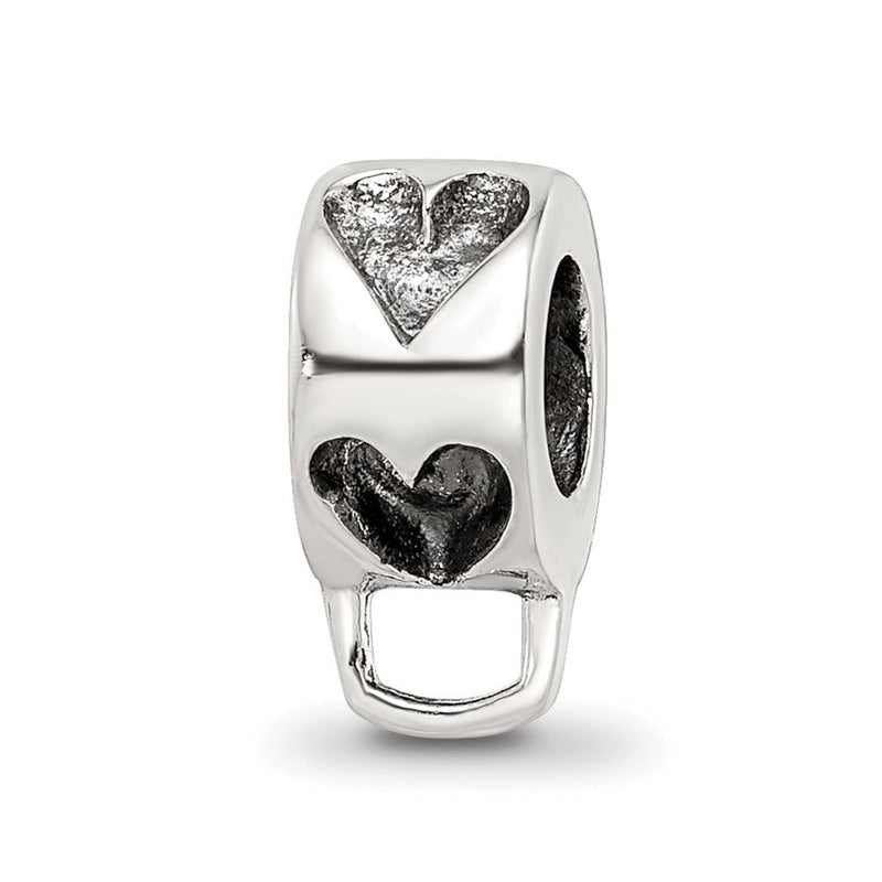 Sterlingsilber Reflections Herz mit Loop For Click-on Perle