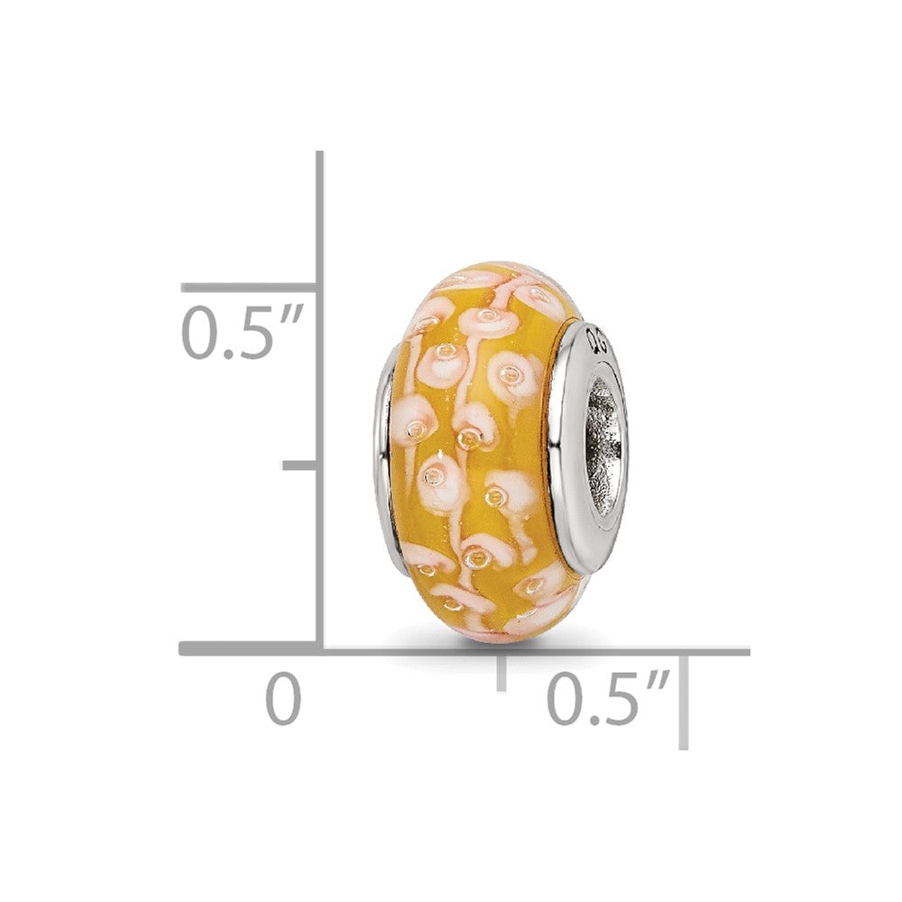 Sterlingsilber Reflectionsyellow Hand-blown Glas Perle