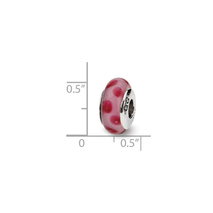 Sterlingsilber Reflections Rosa Hand-blown Glas Perle
