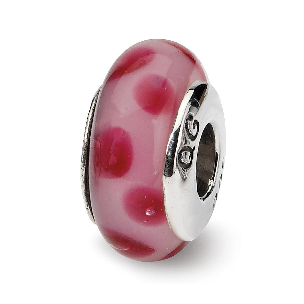 Sterlingsilber Reflections Rosa Hand-blown Glas Perle