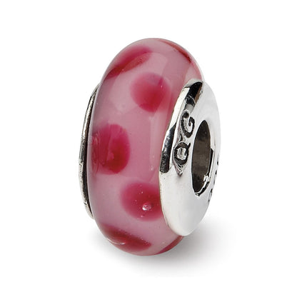 Sterlingsilber Reflections Rosa Hand-blown Glas Perle