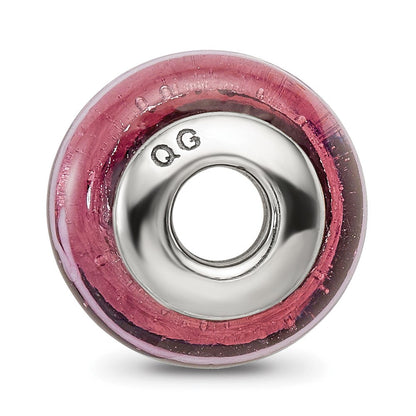 Sterlingsilber Reflections Dunkel Rosa Hand-blown Glas Perle