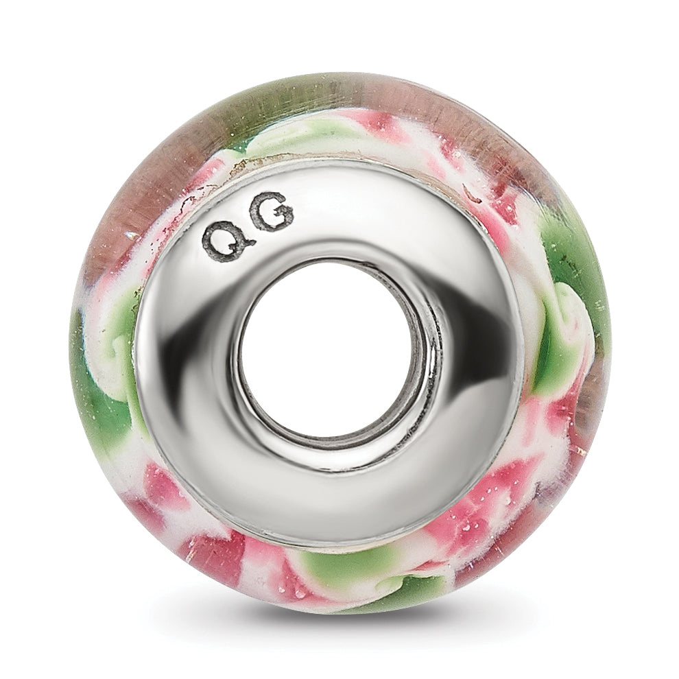 Sterlingsilber Reflections Rosa/green Hand-blown Glas Perle