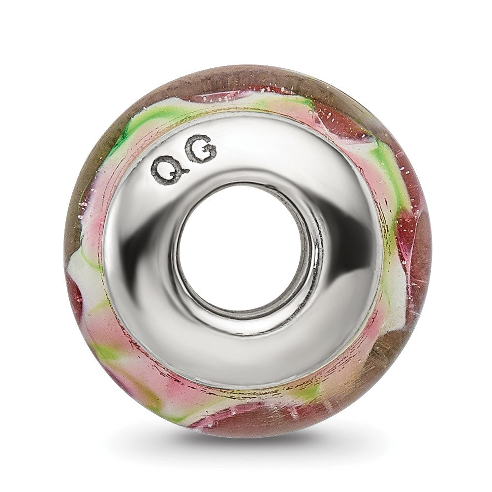 Sterlingsilber Reflections Rosa/green Hand-blown Glas Perle