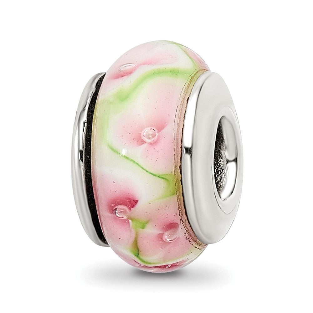 Sterlingsilber Reflections Rosa/green Hand-blown Glas Perle