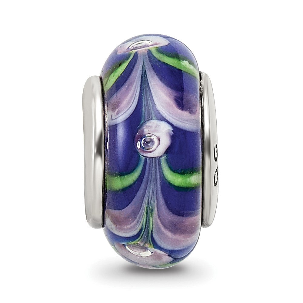 Sterlingsilber Reflections Blau/pink Hand-blown Glas Perle